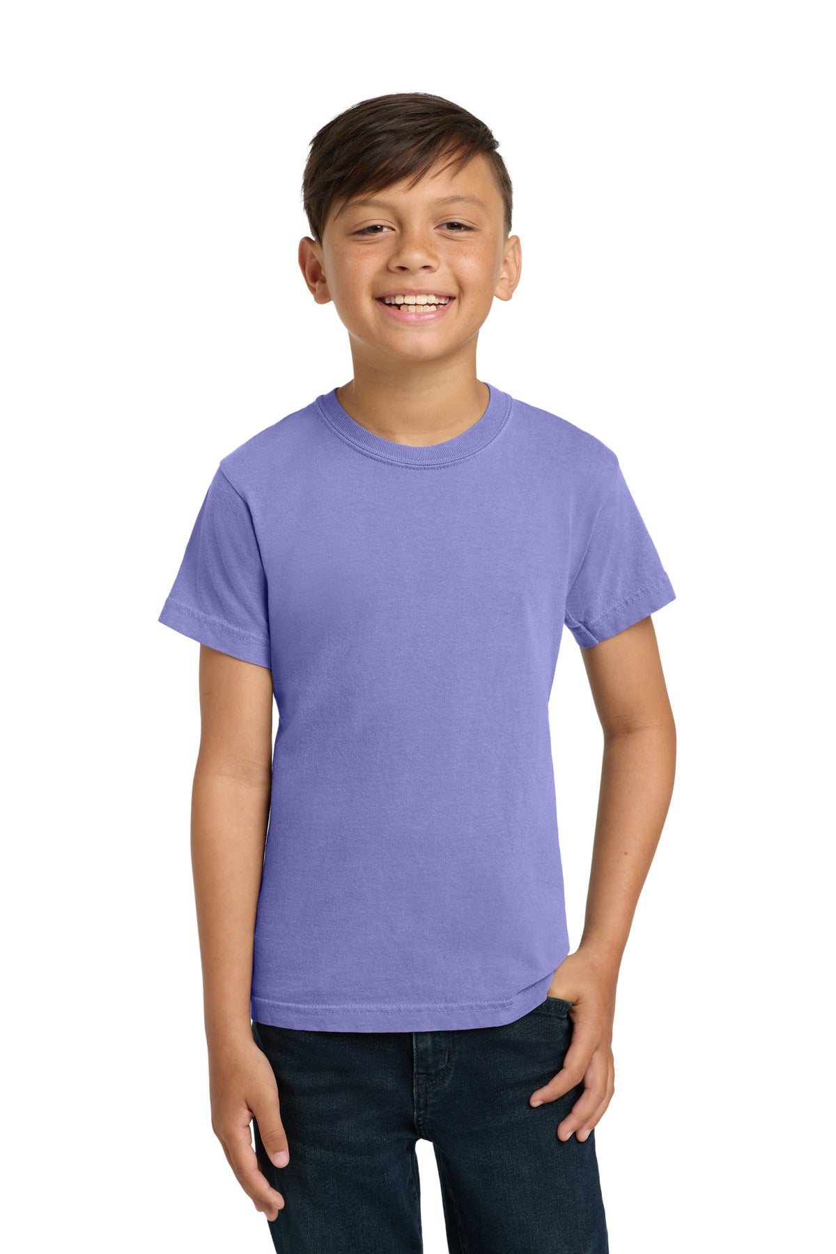 Custom Violet Youth Heavyweight Tee 9018, personalized by SanCanDo Swag in Argyle, TX