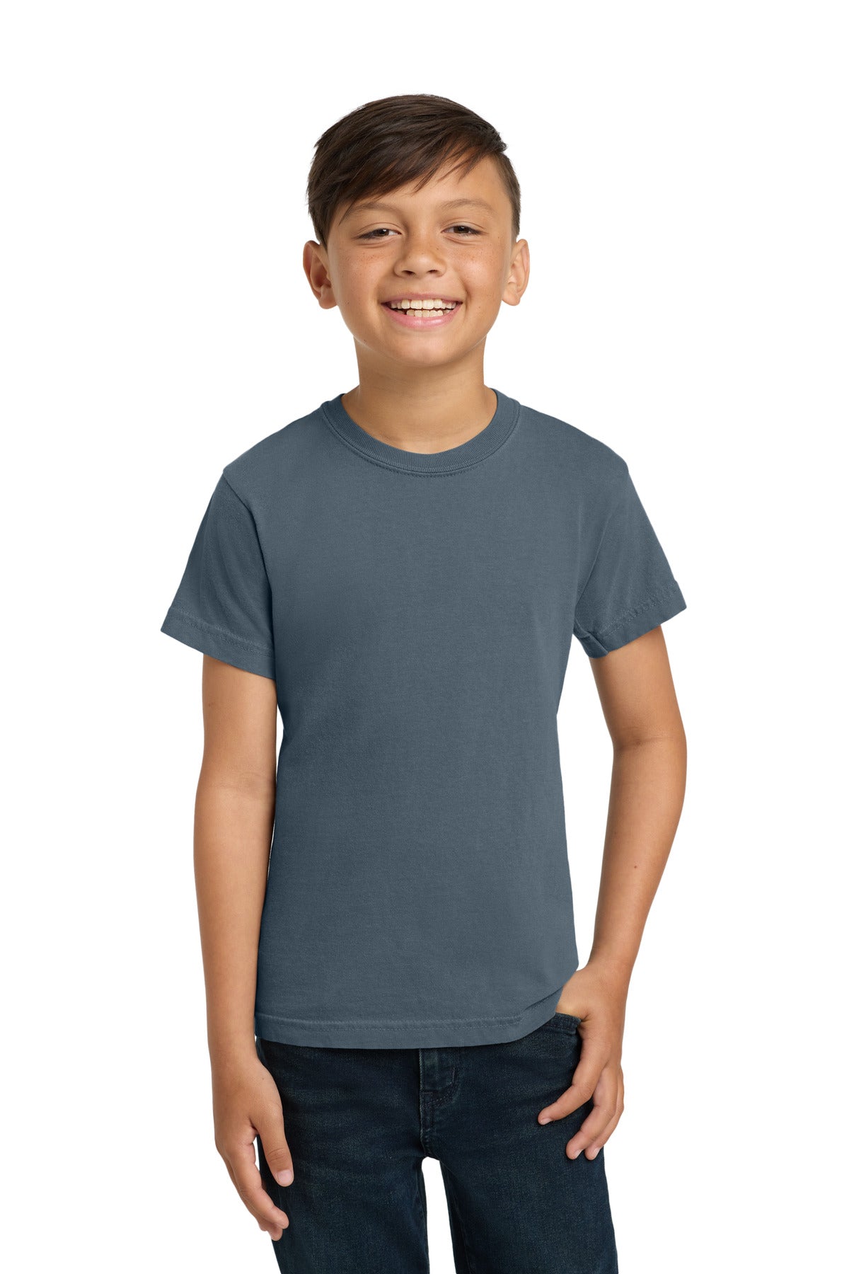 Custom Denim Youth Heavyweight Tee 9018, personalized by SanCanDo Swag in Argyle, TX