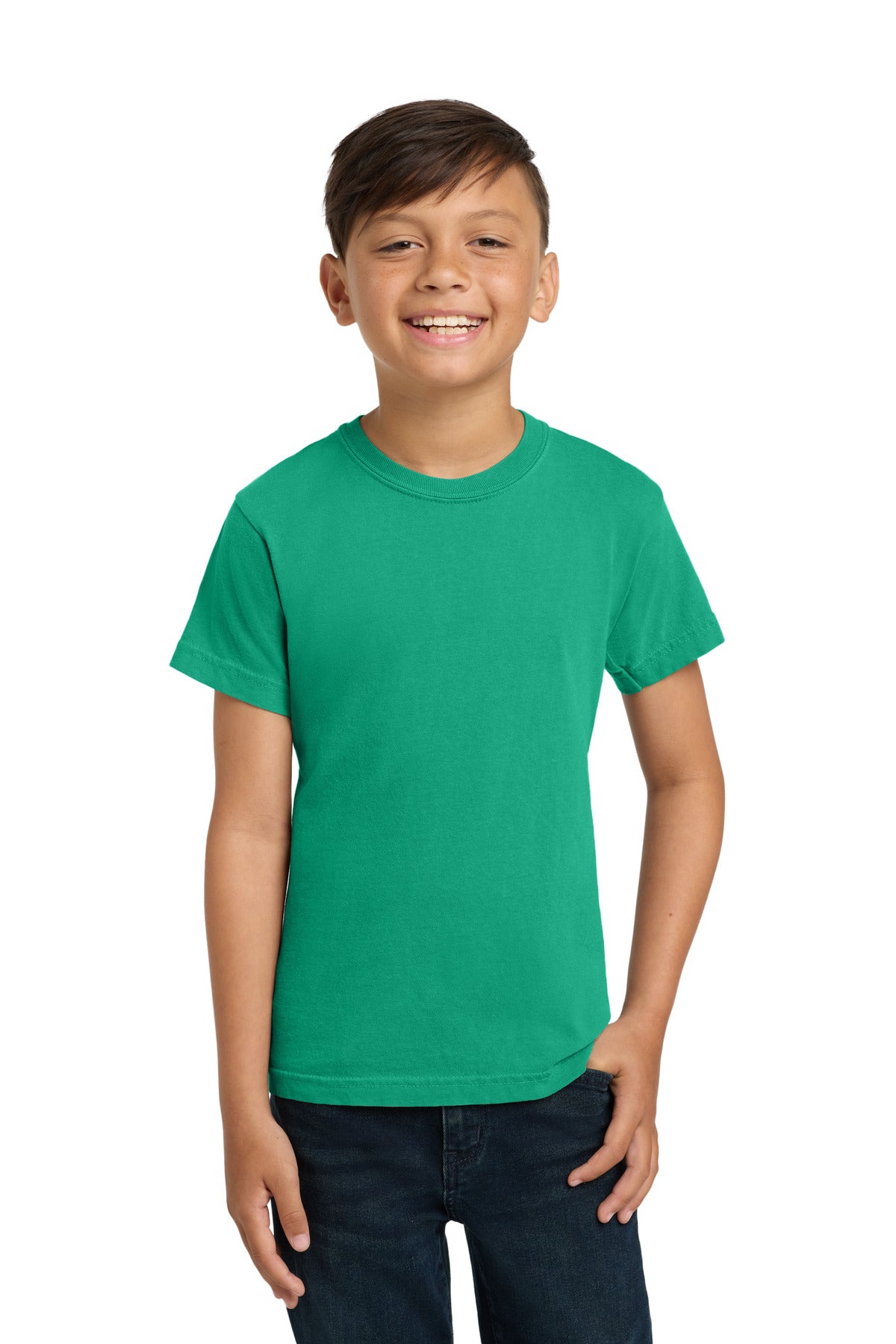 Custom Island Green Youth Heavyweight Tee 9018, personalized by SanCanDo Swag in Argyle, TX