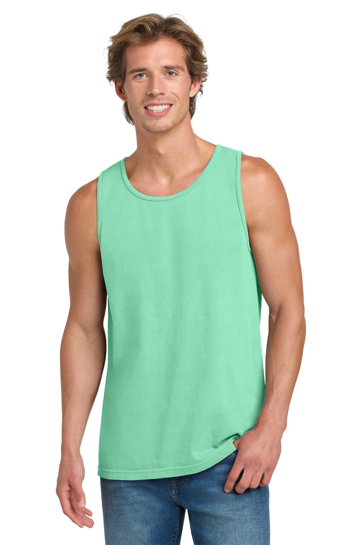 Custom Island Reef Heavyweight Ring Spun Tank Top 9360, personalized by SanCanDo Swag in Argyle, TX
