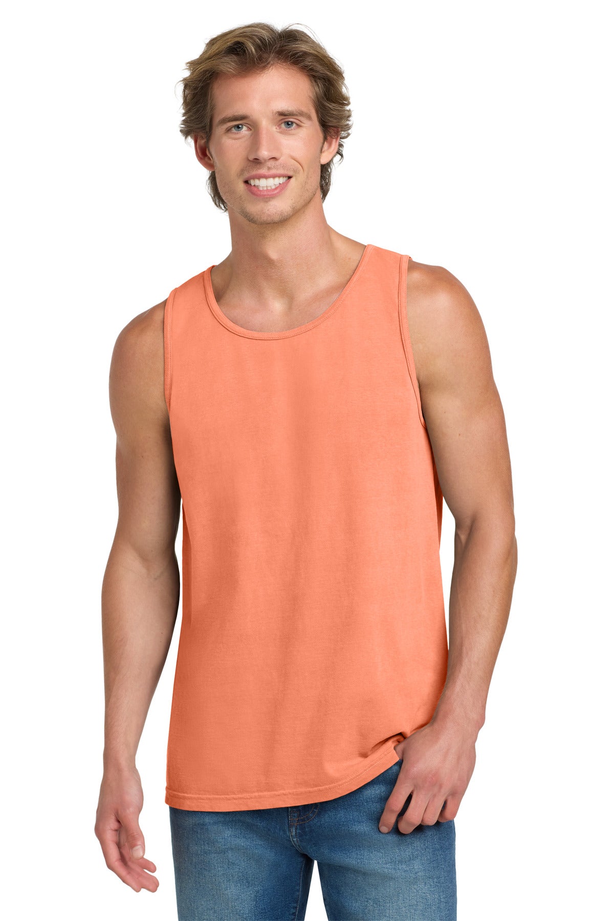 Custom Melon Heavyweight Ring Spun Tank Top 9360, personalized by SanCanDo Swag in Argyle, TX