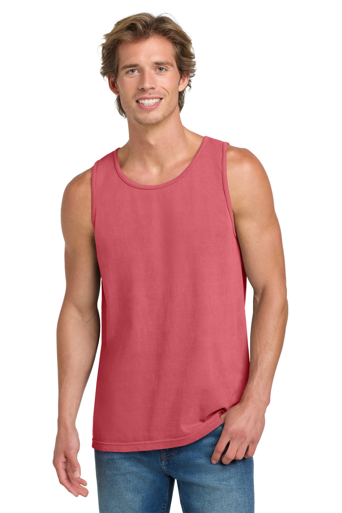 Custom Watermelon Heavyweight Ring Spun Tank Top 9360, personalized by SanCanDo Swag in Argyle, TX