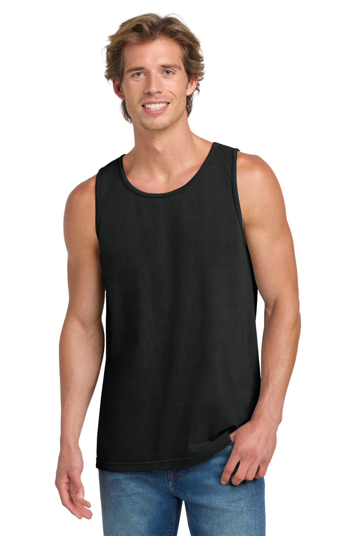 Custom Black Heavyweight Ring Spun Tank Top 9360, personalized by SanCanDo Swag in Argyle, TX