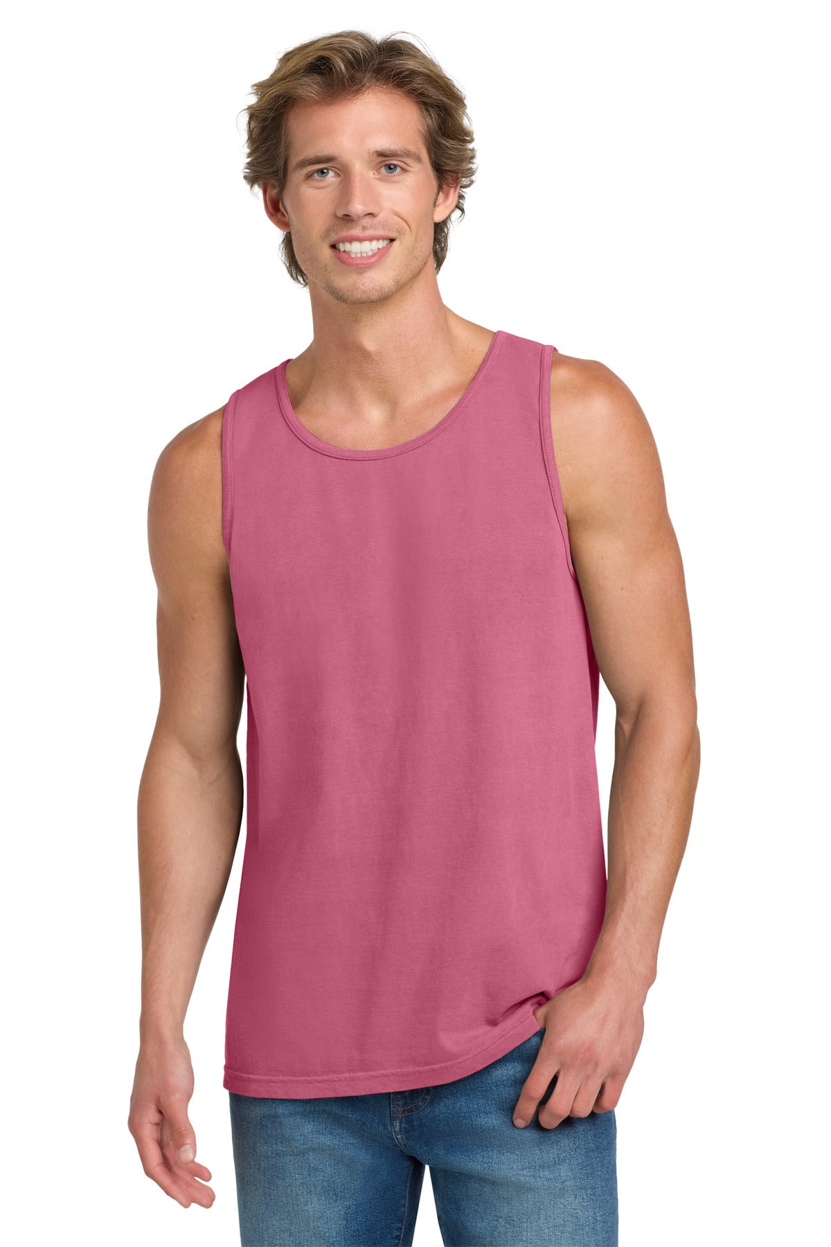Custom Crunchberry Heavyweight Ring Spun Tank Top 9360, personalized by SanCanDo Swag in Argyle, TX