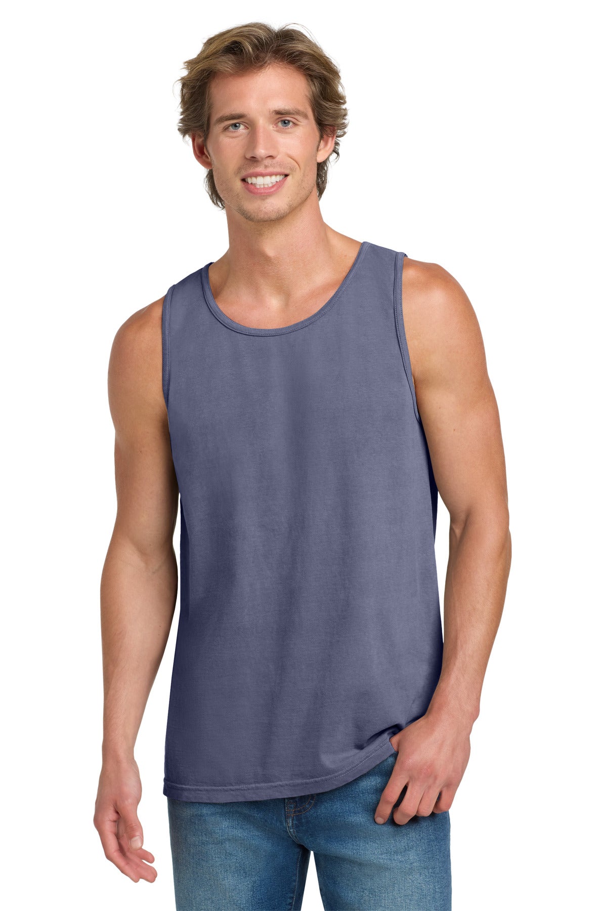 Custom Grape Heavyweight Ring Spun Tank Top 9360, personalized by SanCanDo Swag in Argyle, TX