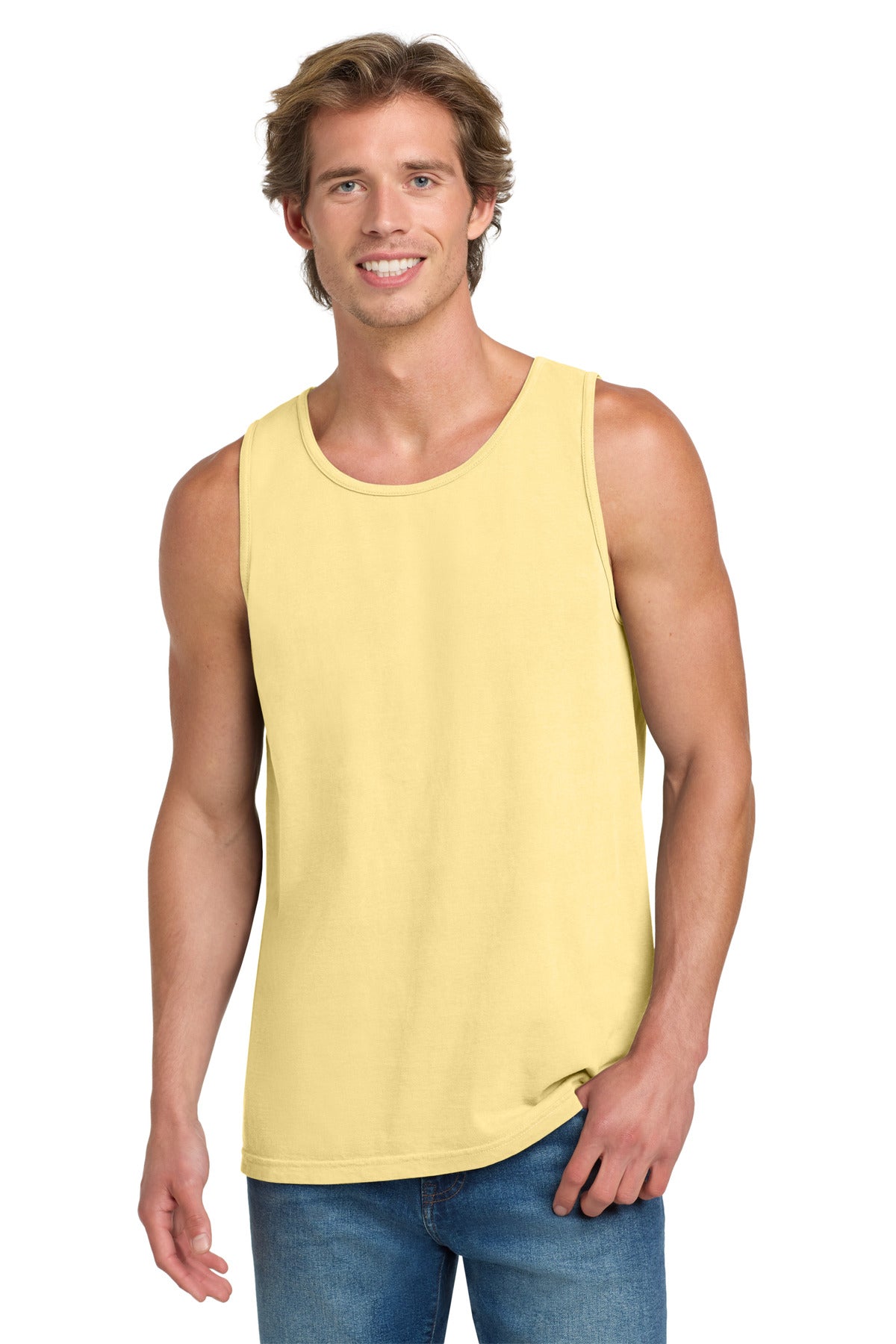 Custom Butter Heavyweight Ring Spun Tank Top 9360, personalized by SanCanDo Swag in Argyle, TX