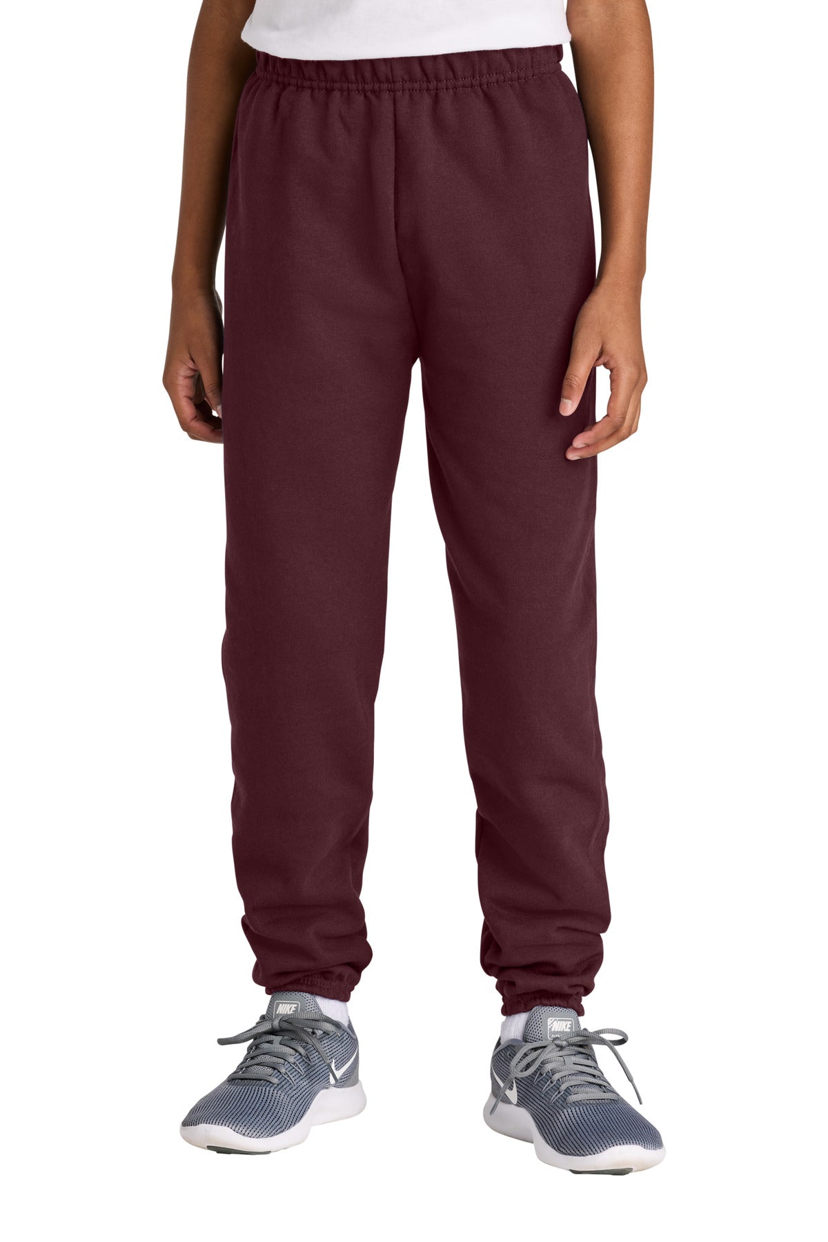 Custom Maroon Youth NuBlend Sweatpant 973B, personalized by SanCanDo Swag in Argyle, TX