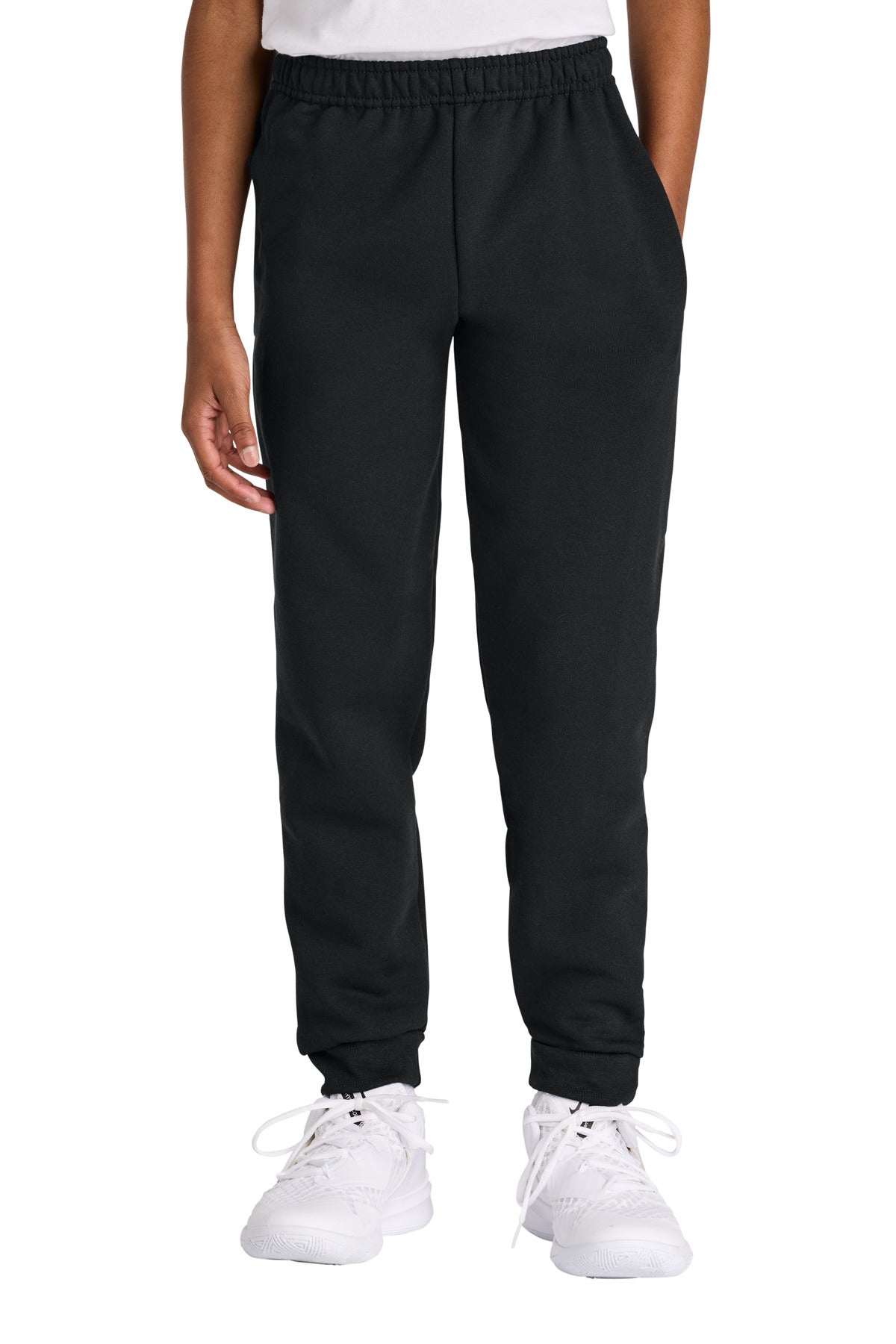 Custom Black Youth NuBlend Jogger Sweatpant 975B, personalized by SanCanDo Swag in Argyle, TX