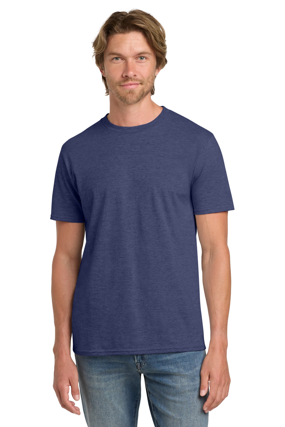 Custom Heather Blue 100% Ring Spun Cotton Tee 980, personalized by SanCanDo Swag in Argyle, TX