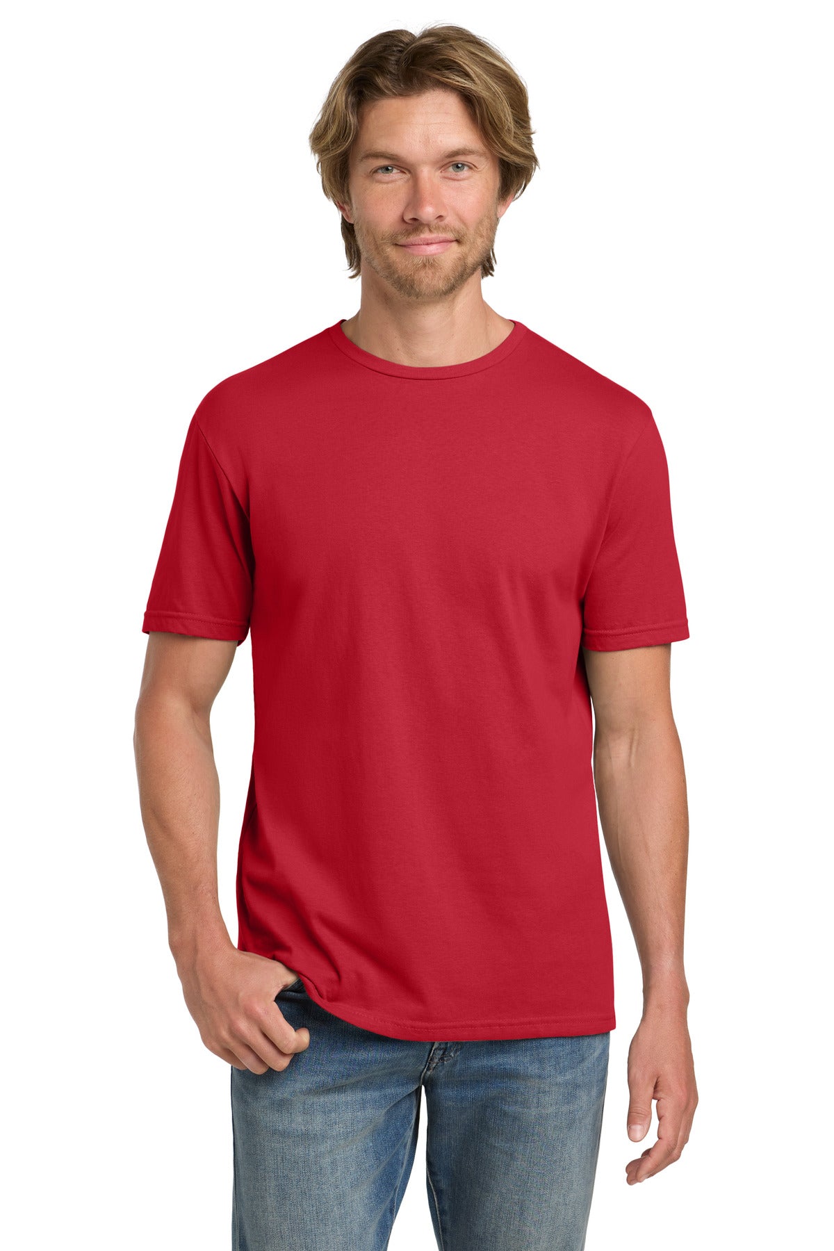 Custom Red 100% Ring Spun Cotton Tee 980, personalized by SanCanDo Swag in Argyle, TX