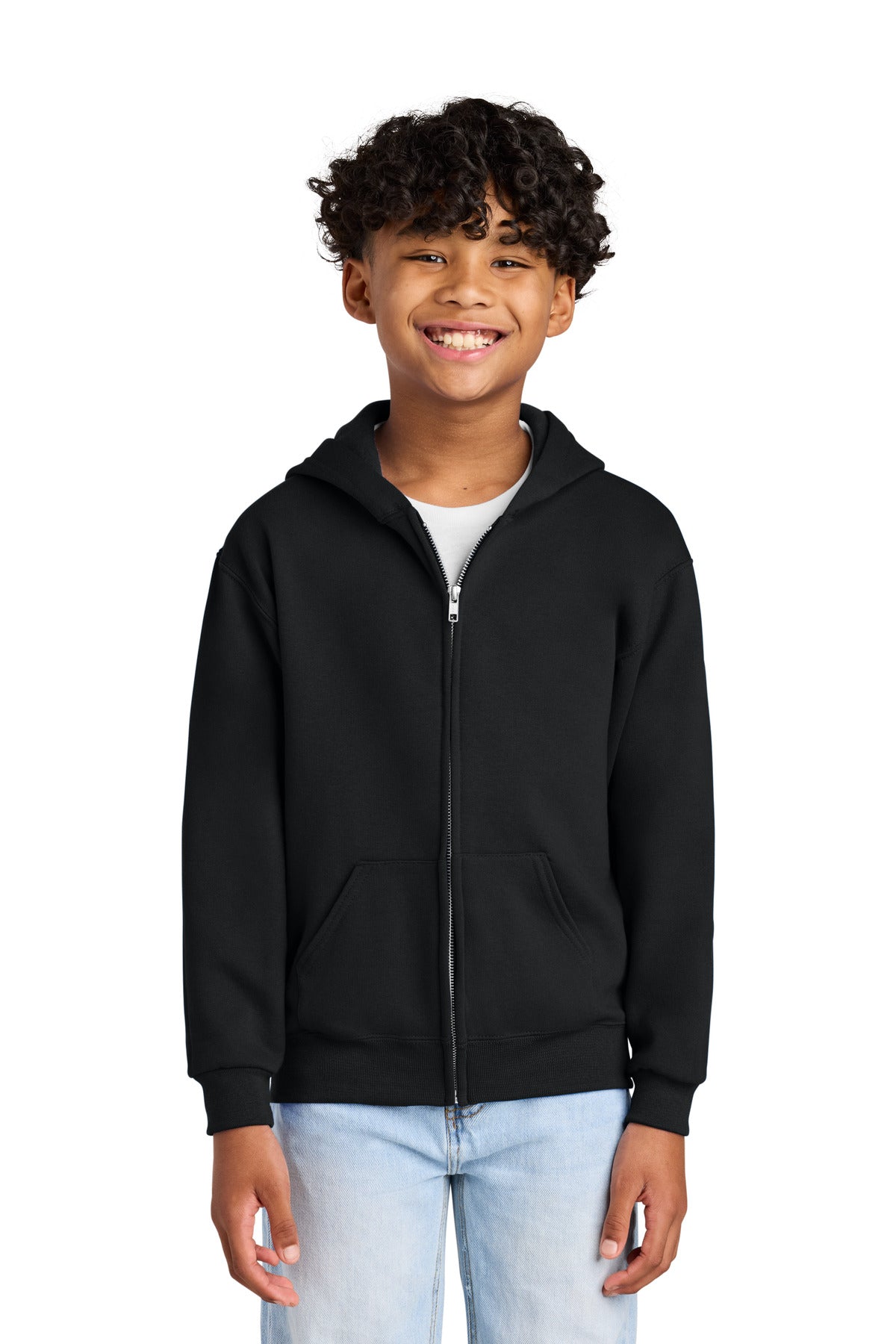 Custom Black Youth NuBlend Full-Zip Hoodie 993B, personalized by SanCanDo Swag in Argyle, TX