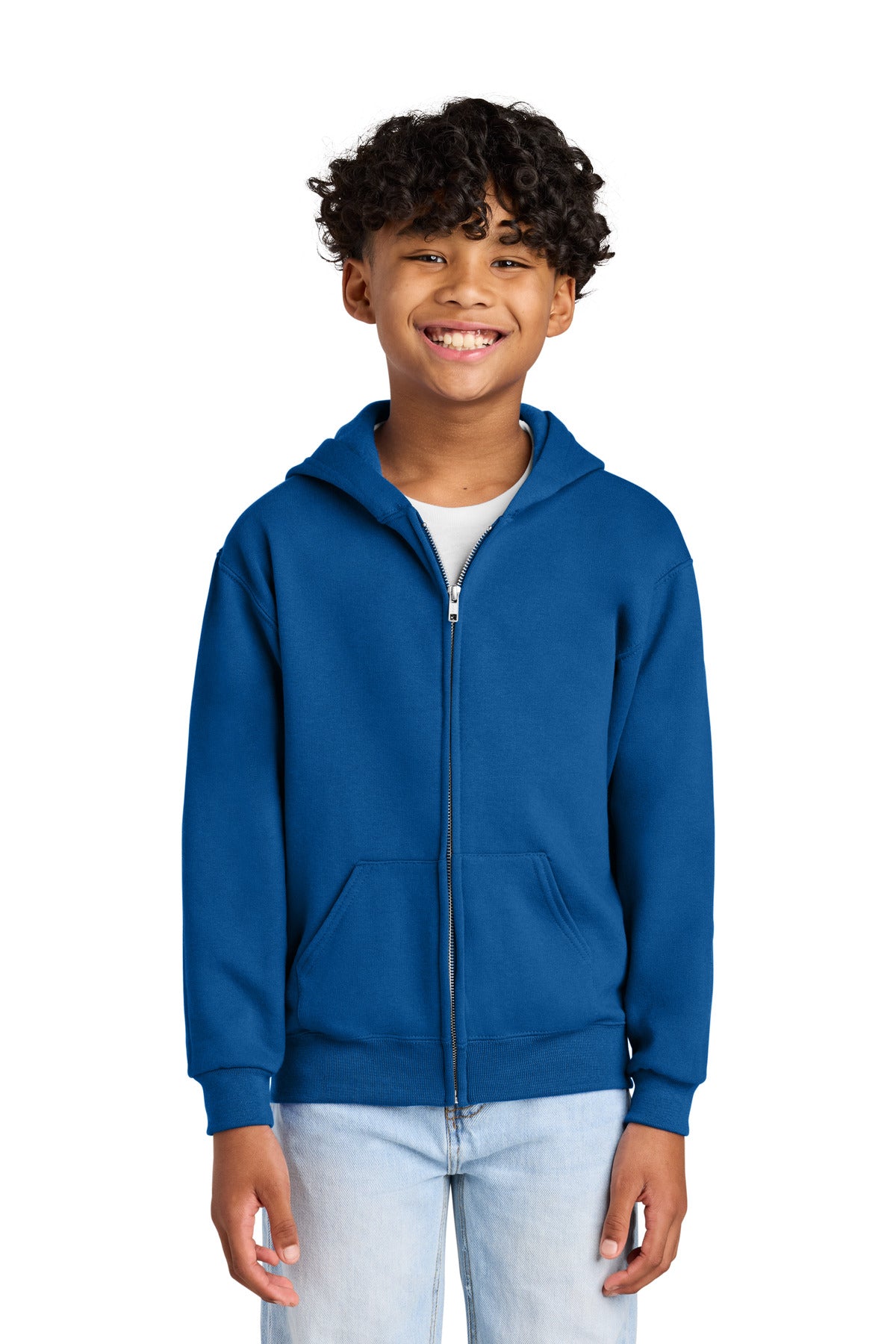 Custom Royal Youth NuBlend Full-Zip Hoodie 993B, personalized by SanCanDo Swag in Argyle, TX