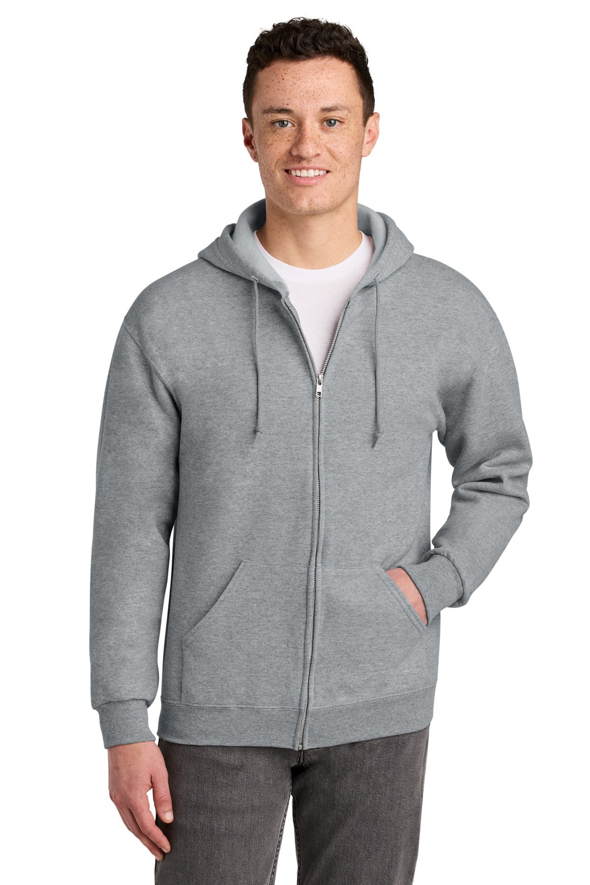 Custom Athletic Heather NuBlend Full-Zip Hoodie 993M, personalized by SanCanDo Swag in Argyle, TX