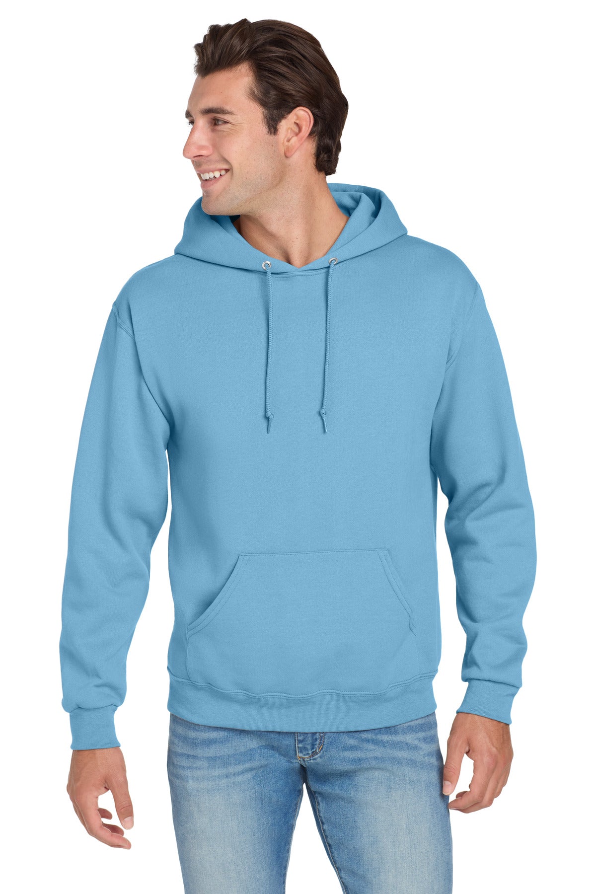 Custom Light Blue NuBlend Hoodie 996M, personalized by SanCanDo Swag in Argyle, TX