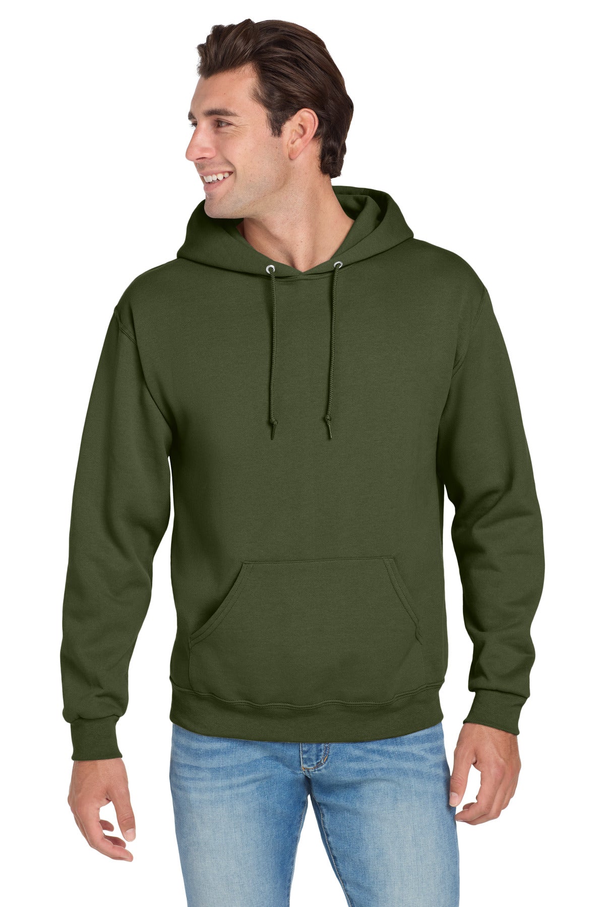 Custom Military Green NuBlend Hoodie 996M, personalized by SanCanDo Swag in Argyle, TX