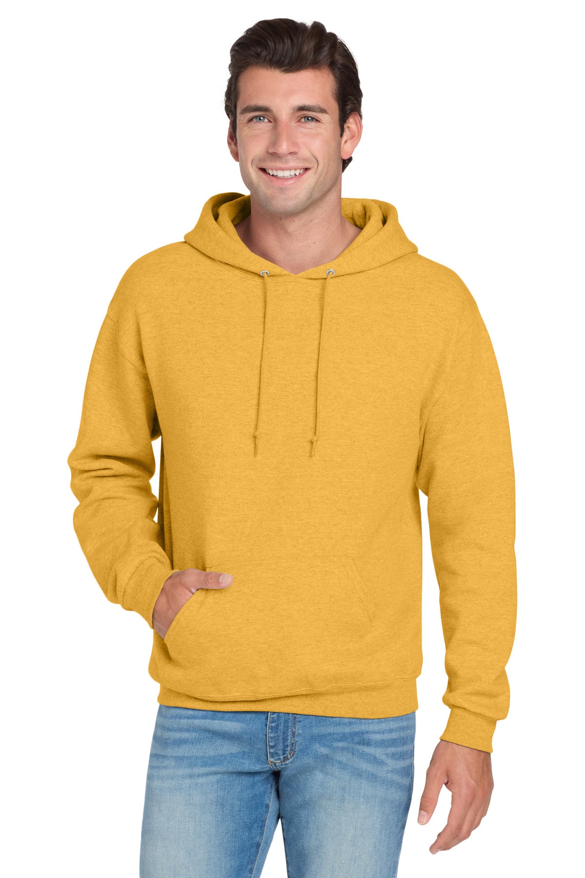 Custom Mustard Heather NuBlend Hoodie 996M, personalized by SanCanDo Swag in Argyle, TX