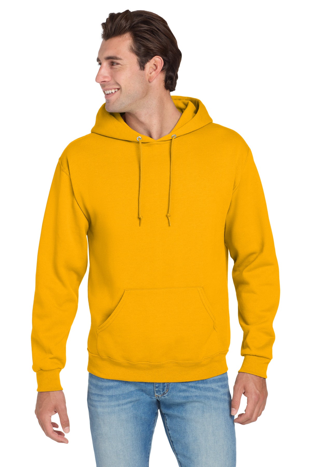 Custom Gold NuBlend Hoodie 996M, personalized by SanCanDo Swag in Argyle, TX