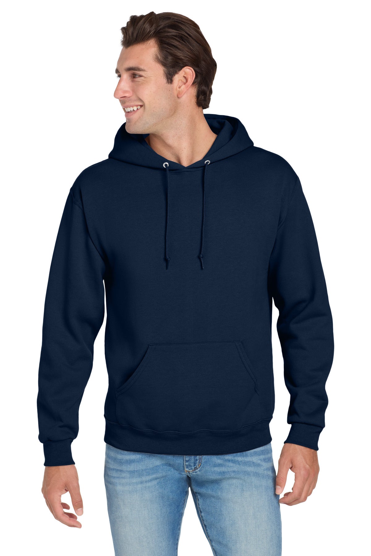 Custom J. Navy NuBlend Hoodie 996M, personalized by SanCanDo Swag in Argyle, TX
