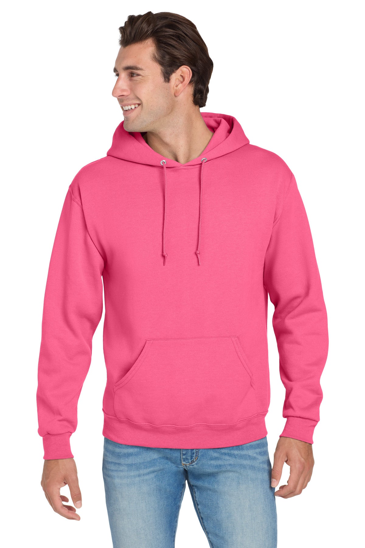 Custom Neon Pink NuBlend Hoodie 996M, personalized by SanCanDo Swag in Argyle, TX