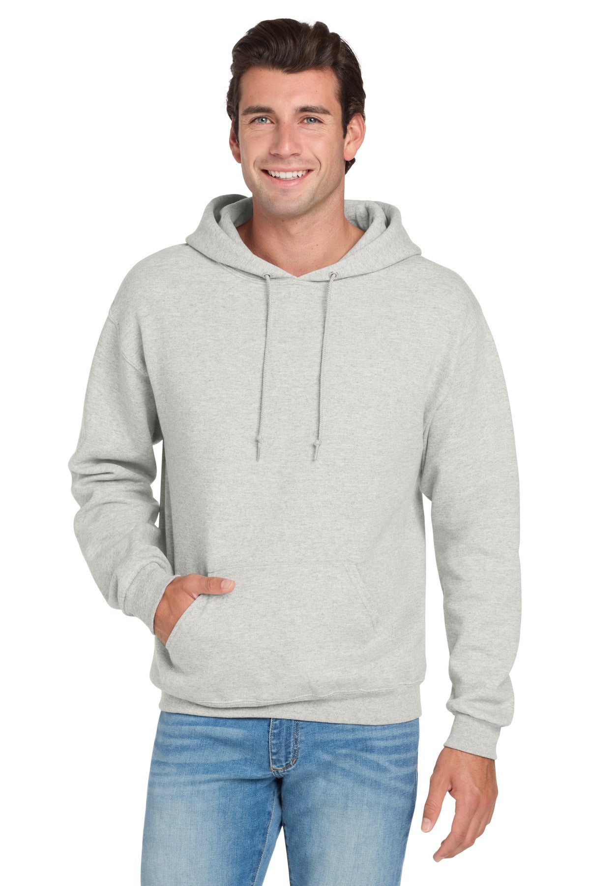 Custom Oatmeal Heather NuBlend Hoodie 996M, personalized by SanCanDo Swag in Argyle, TX