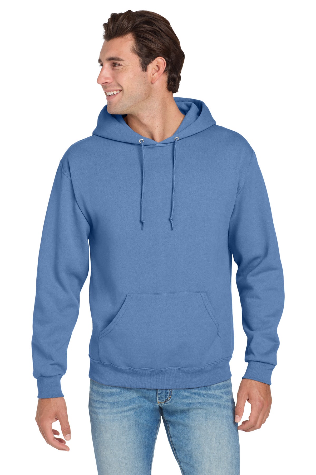 Custom Periwinkle Blue NuBlend Hoodie 996M, personalized by SanCanDo Swag in Argyle, TX