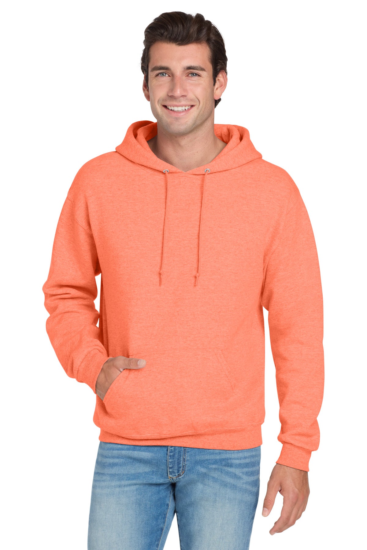 Custom Retro Heather Coral NuBlend Hoodie 996M, personalized by SanCanDo Swag in Argyle, TX