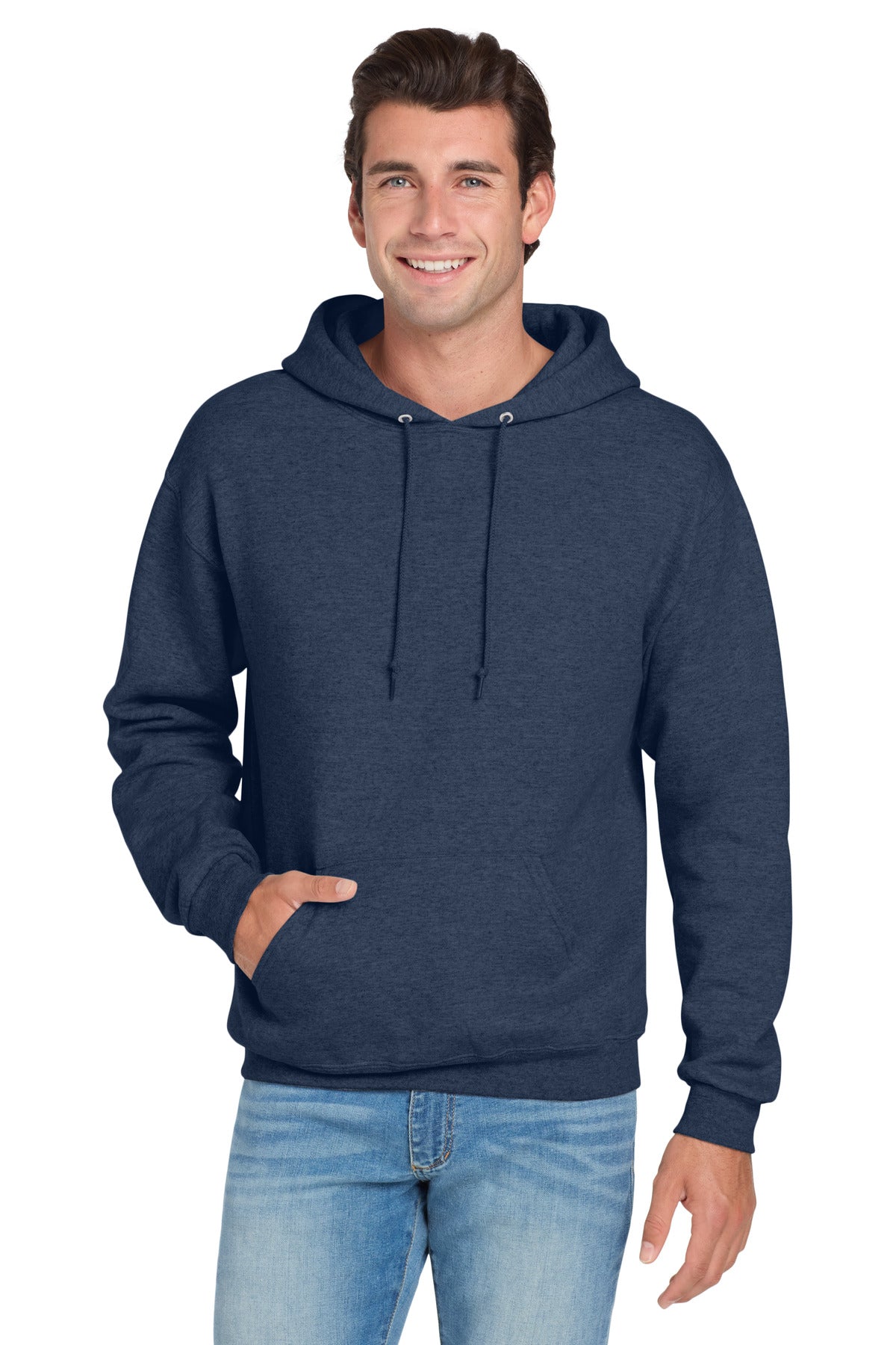Custom Vintage Heather Navy NuBlend Hoodie 996M, personalized by SanCanDo Swag in Argyle, TX