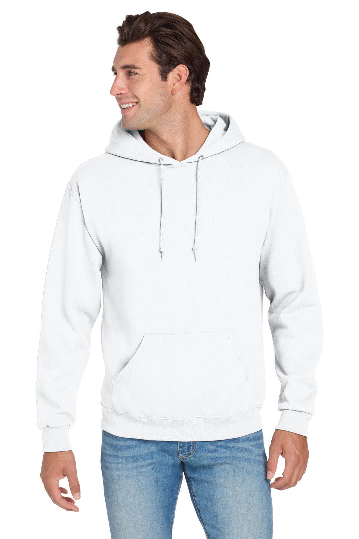 Custom White NuBlend Hoodie 996M, personalized by SanCanDo Swag in Argyle, TX