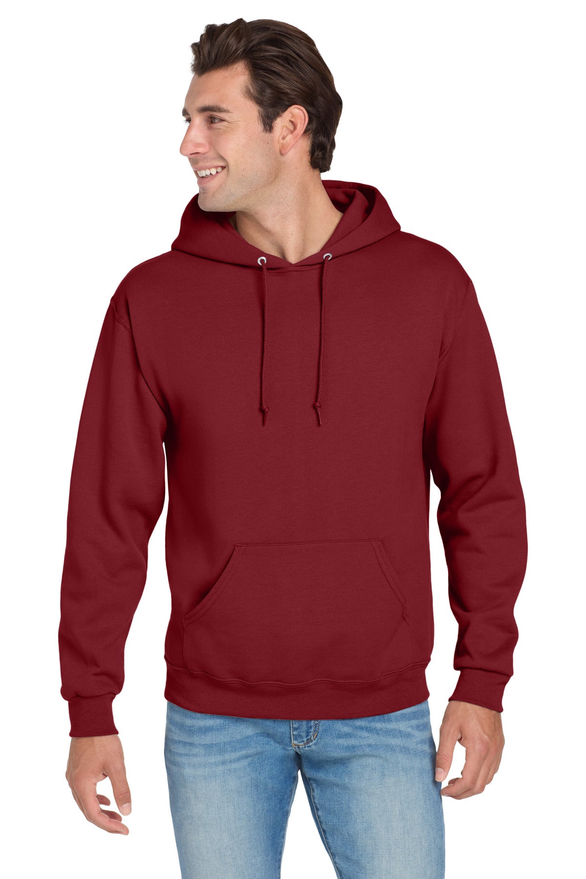 Custom Cardinal NuBlend Hoodie 996M, personalized by SanCanDo Swag in Argyle, TX