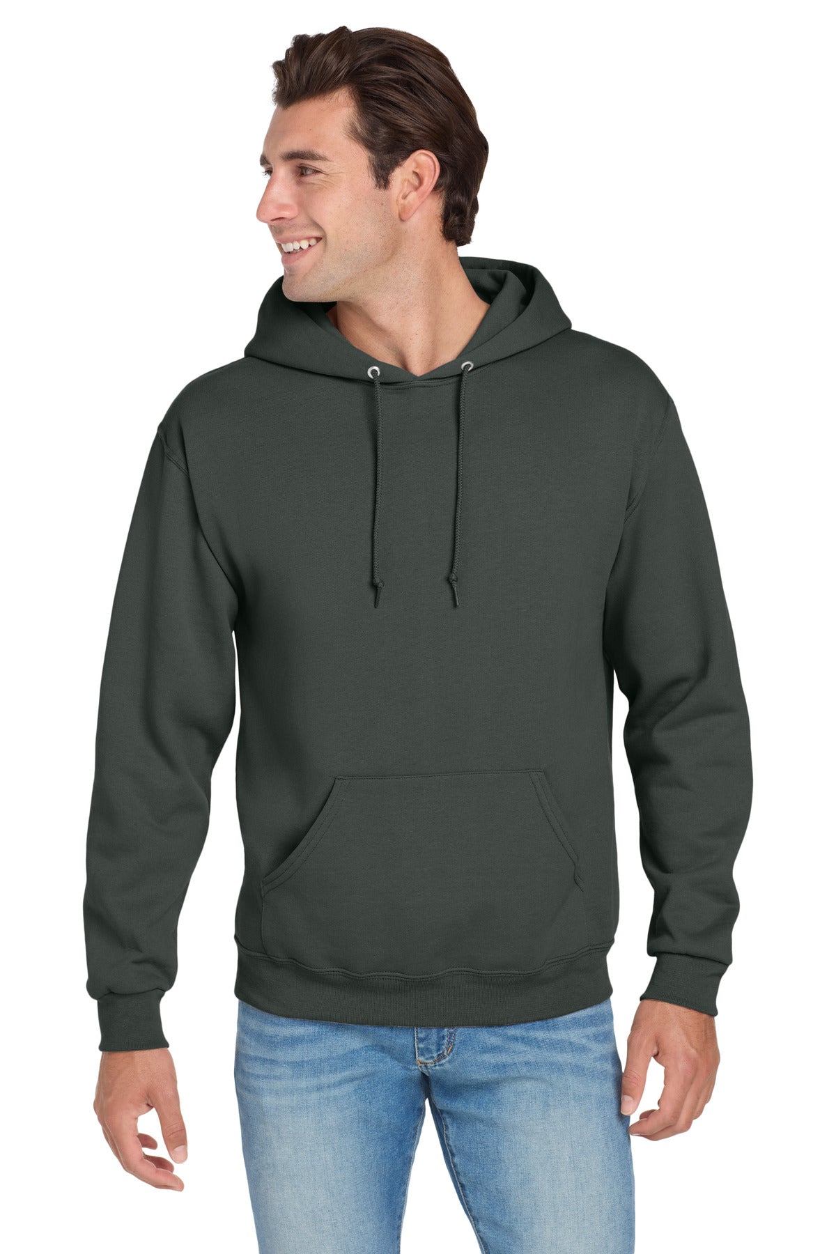 Custom Charcoal Grey NuBlend Hoodie 996M, personalized by SanCanDo Swag in Argyle, TX