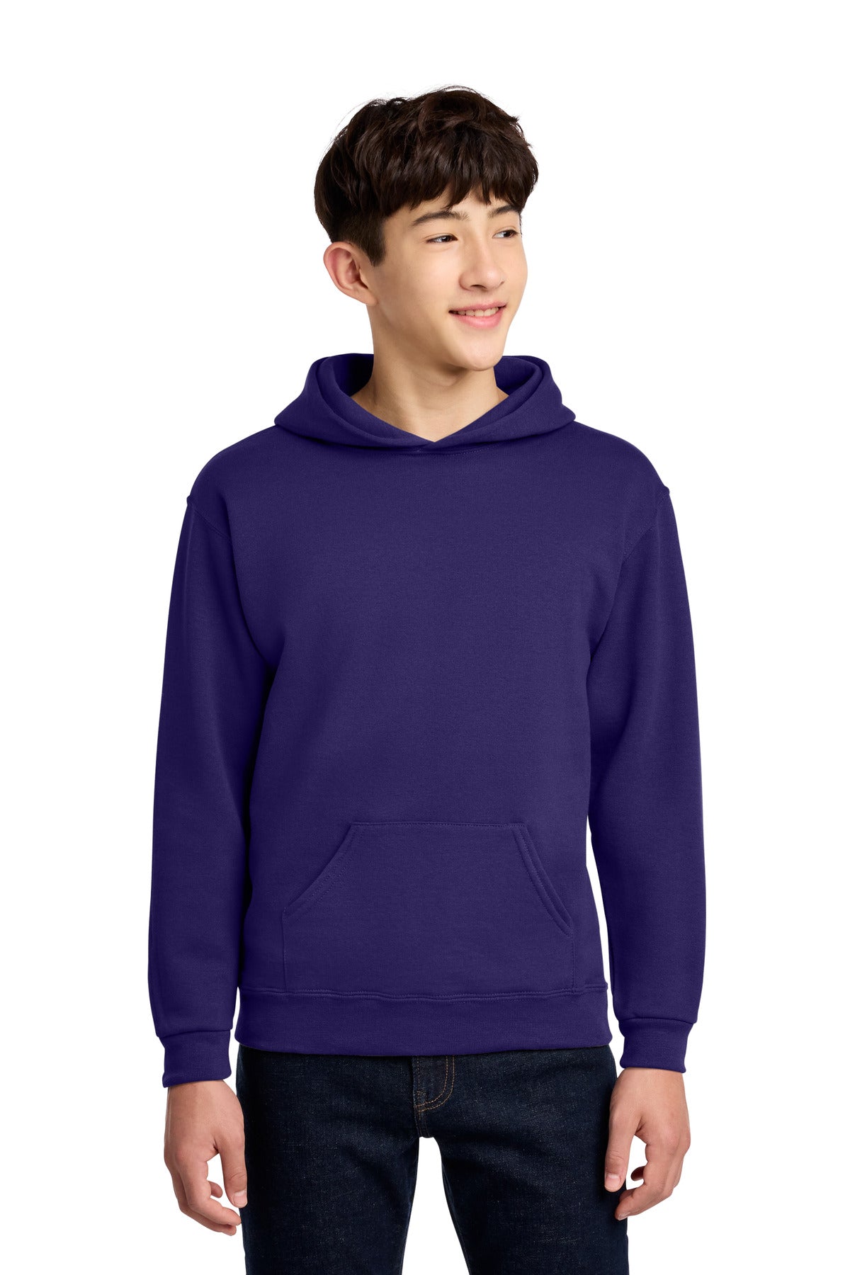 Custom Deep Purple Youth NuBlend Hoodie 996Y, personalized by SanCanDo Swag in Argyle, TX