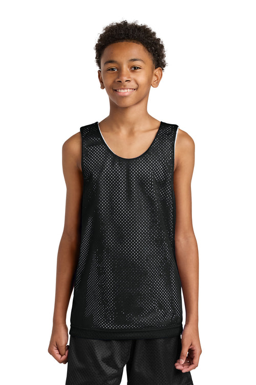 Custom Black/ White Sprint Youth Reversible Mesh Tank A4N2206, personalized by SanCanDo Swag in Argyle, TX