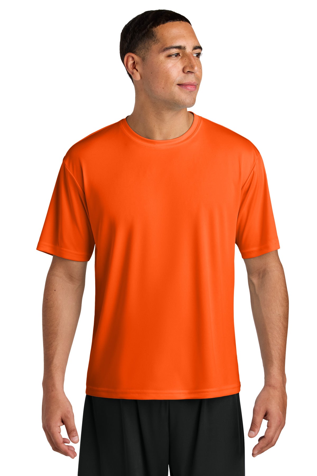 Custom Safety Orange Cooling Performance Tee A4N3142, personalized by SanCanDo Swag in Argyle, TX