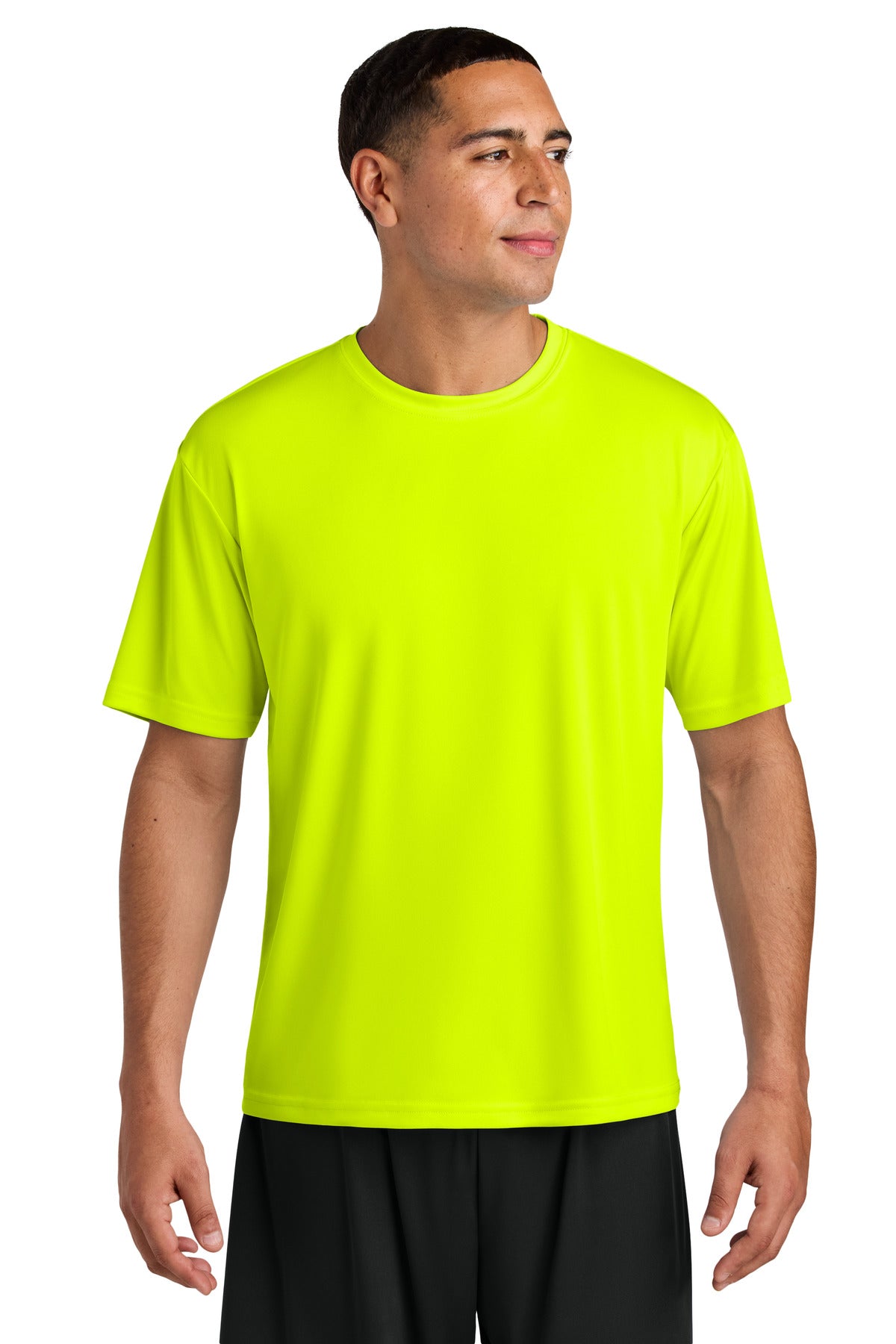 Custom Safety Yellow Cooling Performance Tee A4N3142, personalized by SanCanDo Swag in Argyle, TX