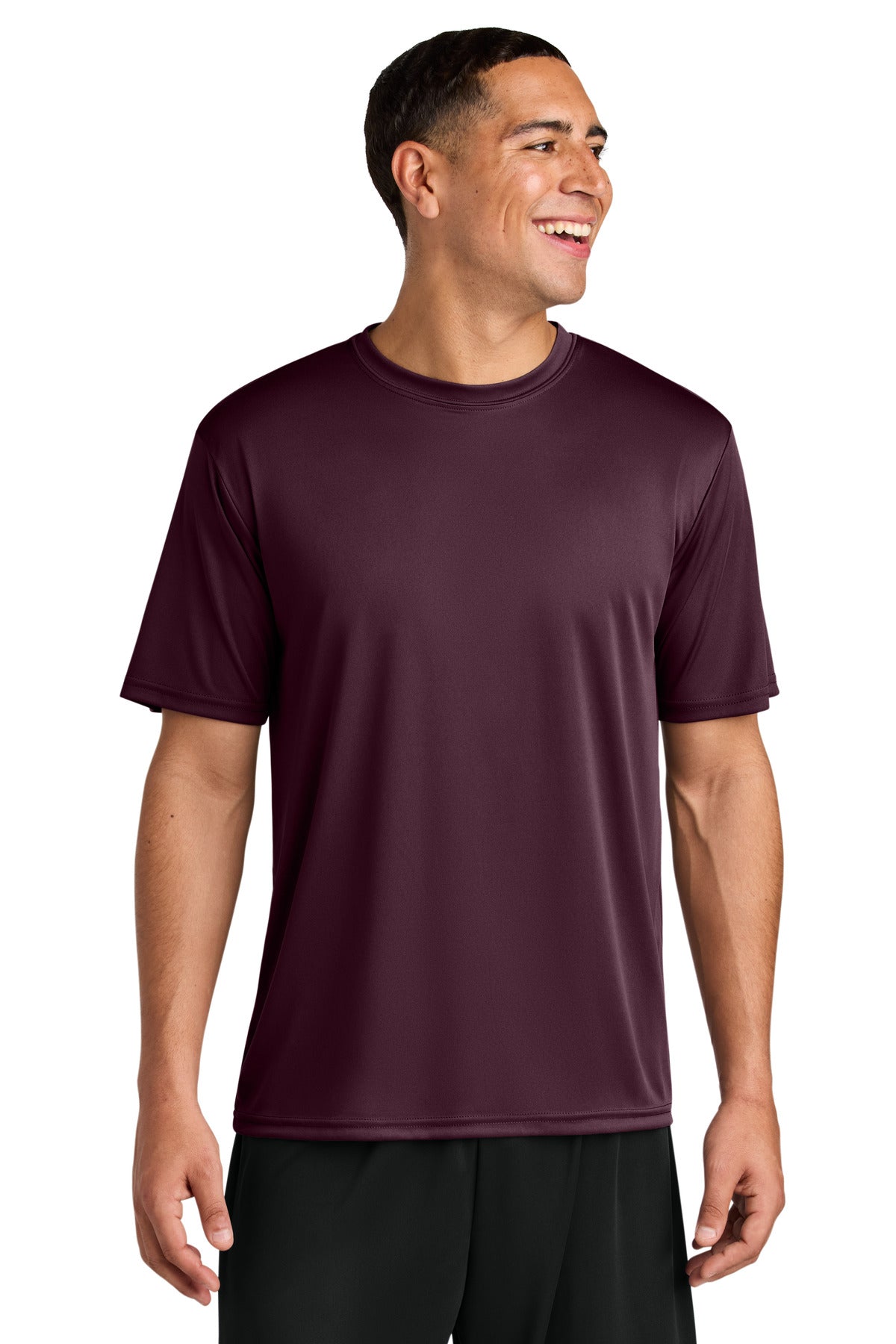 Custom Maroon Cooling Performance Tee A4N3142, personalized by SanCanDo Swag in Argyle, TX