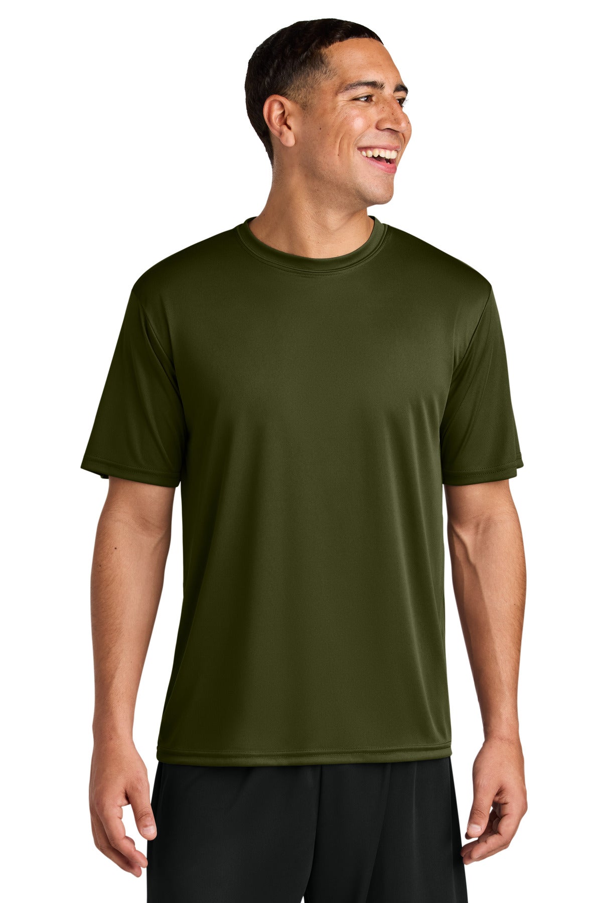 Custom Military Green Cooling Performance Tee A4N3142, personalized by SanCanDo Swag in Argyle, TX