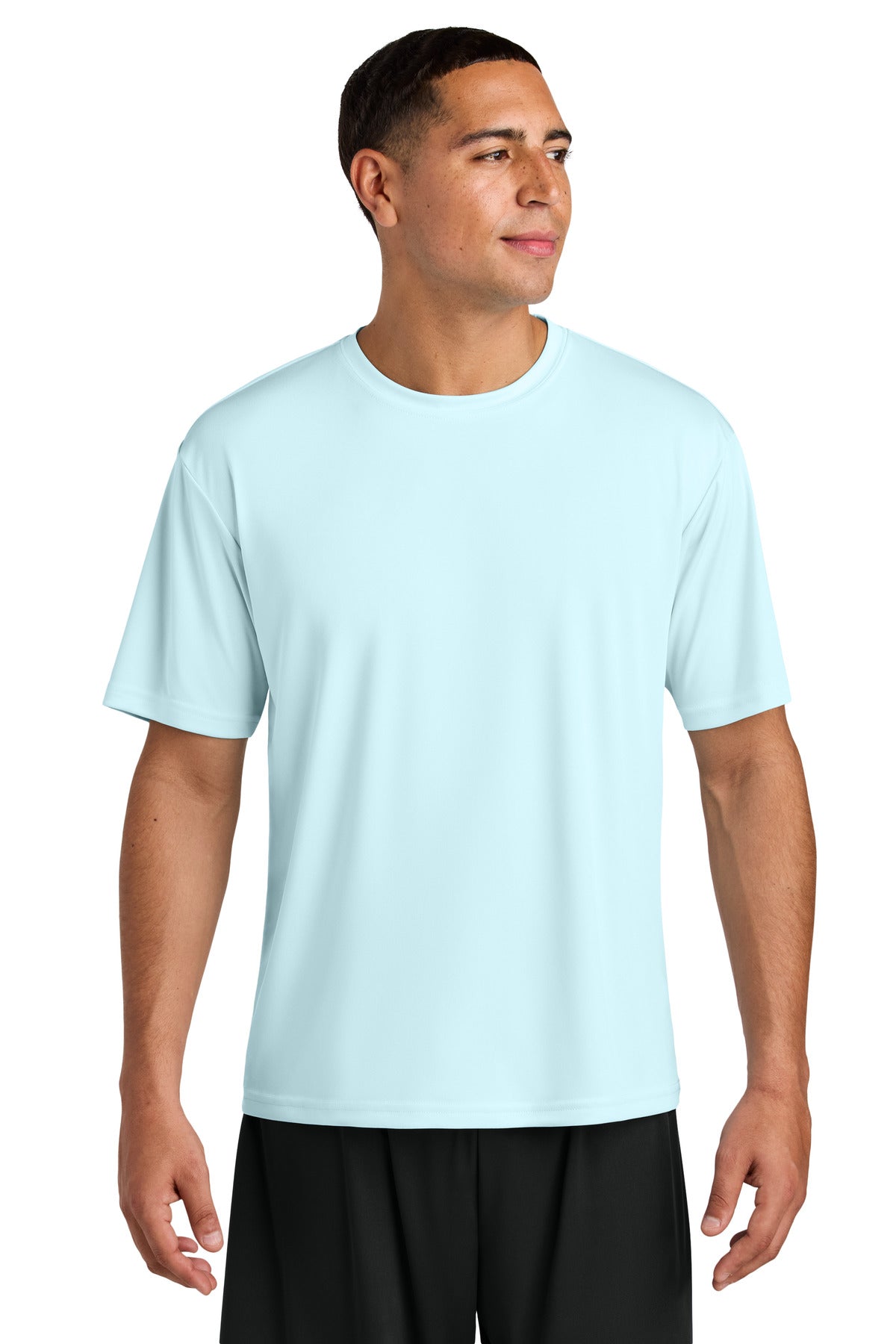 Custom Pastel Blue Cooling Performance Tee A4N3142, personalized by SanCanDo Swag in Argyle, TX