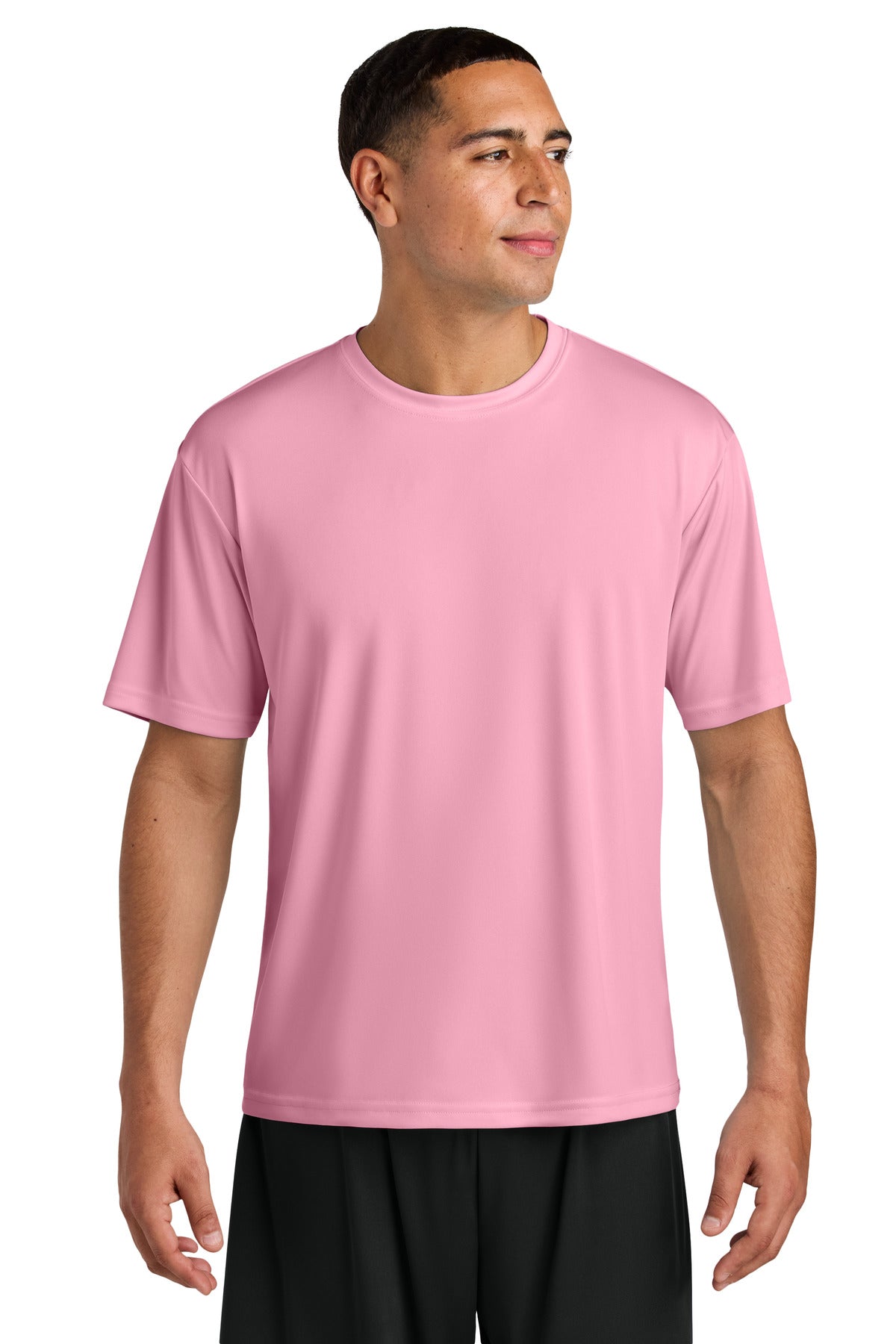 Custom Pink Cooling Performance Tee A4N3142, personalized by SanCanDo Swag in Argyle, TX