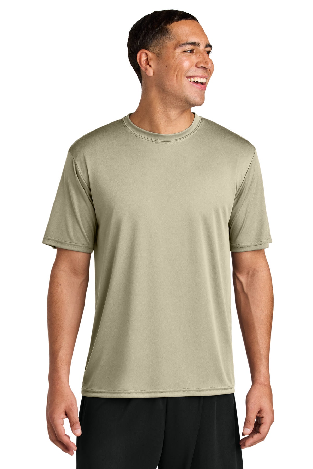 Custom Sand Cooling Performance Tee A4N3142, personalized by SanCanDo Swag in Argyle, TX