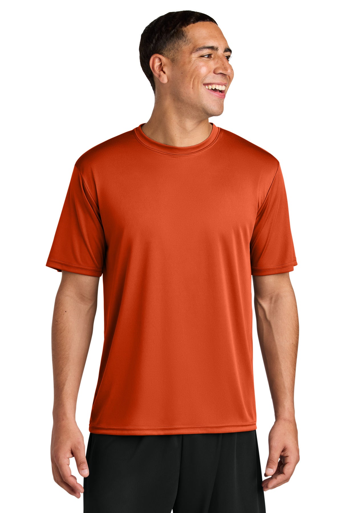 Custom Athletic Orange Cooling Performance Tee A4N3142, personalized by SanCanDo Swag in Argyle, TX