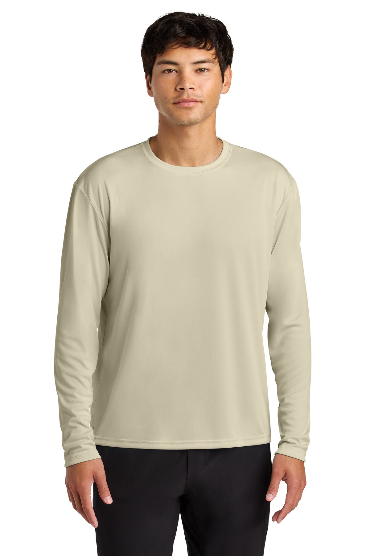 Custom Sand Cooling Performance Long Sleeve Tee A4N3165, personalized by SanCanDo Swag in Argyle, TX