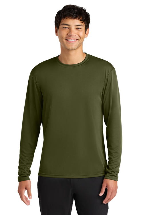 Custom Military Green Cooling Performance Long Sleeve Tee A4N3165, personalized by SanCanDo Swag in Argyle, TX