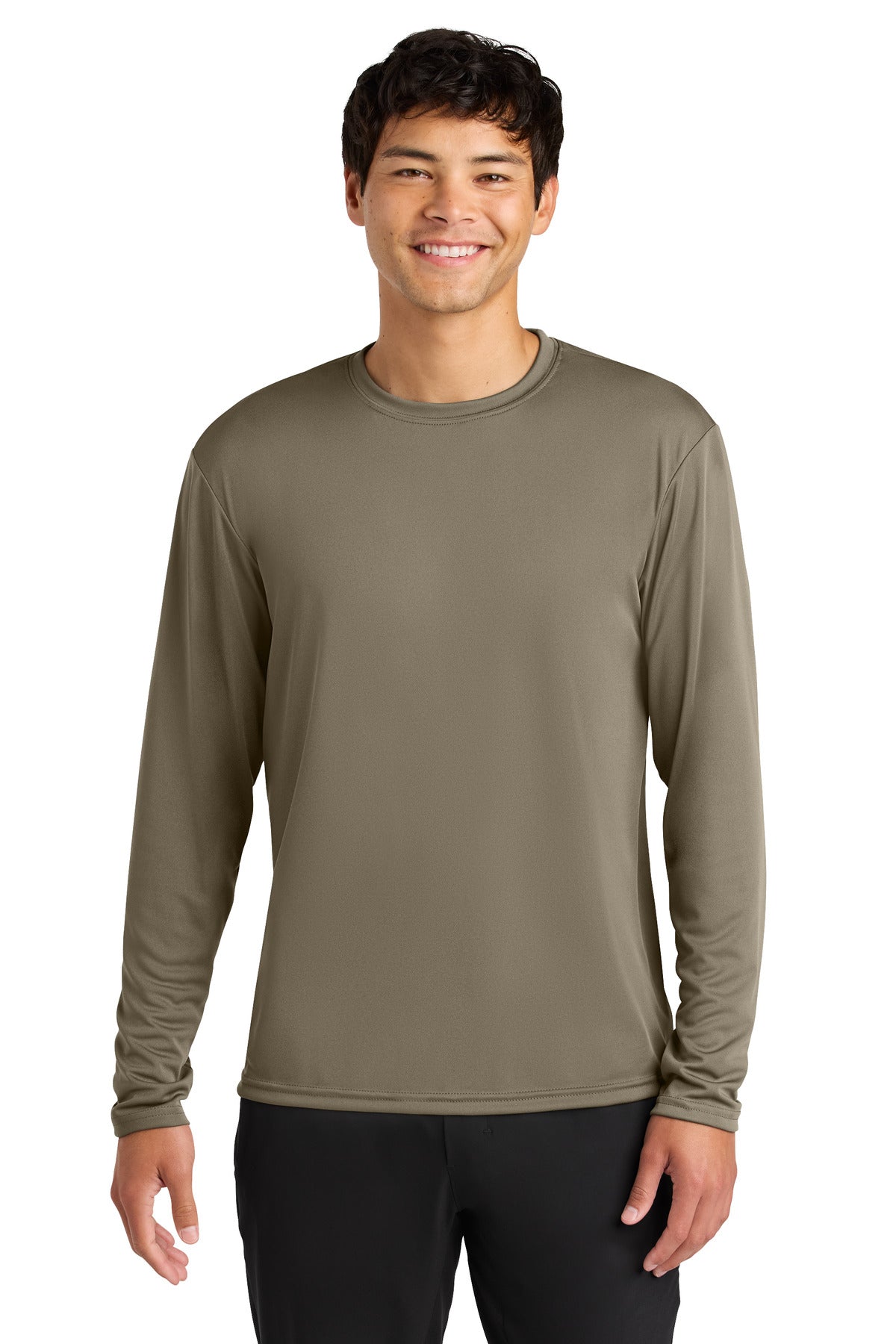 Custom Olive Cooling Performance Long Sleeve Tee A4N3165, personalized by SanCanDo Swag in Argyle, TX
