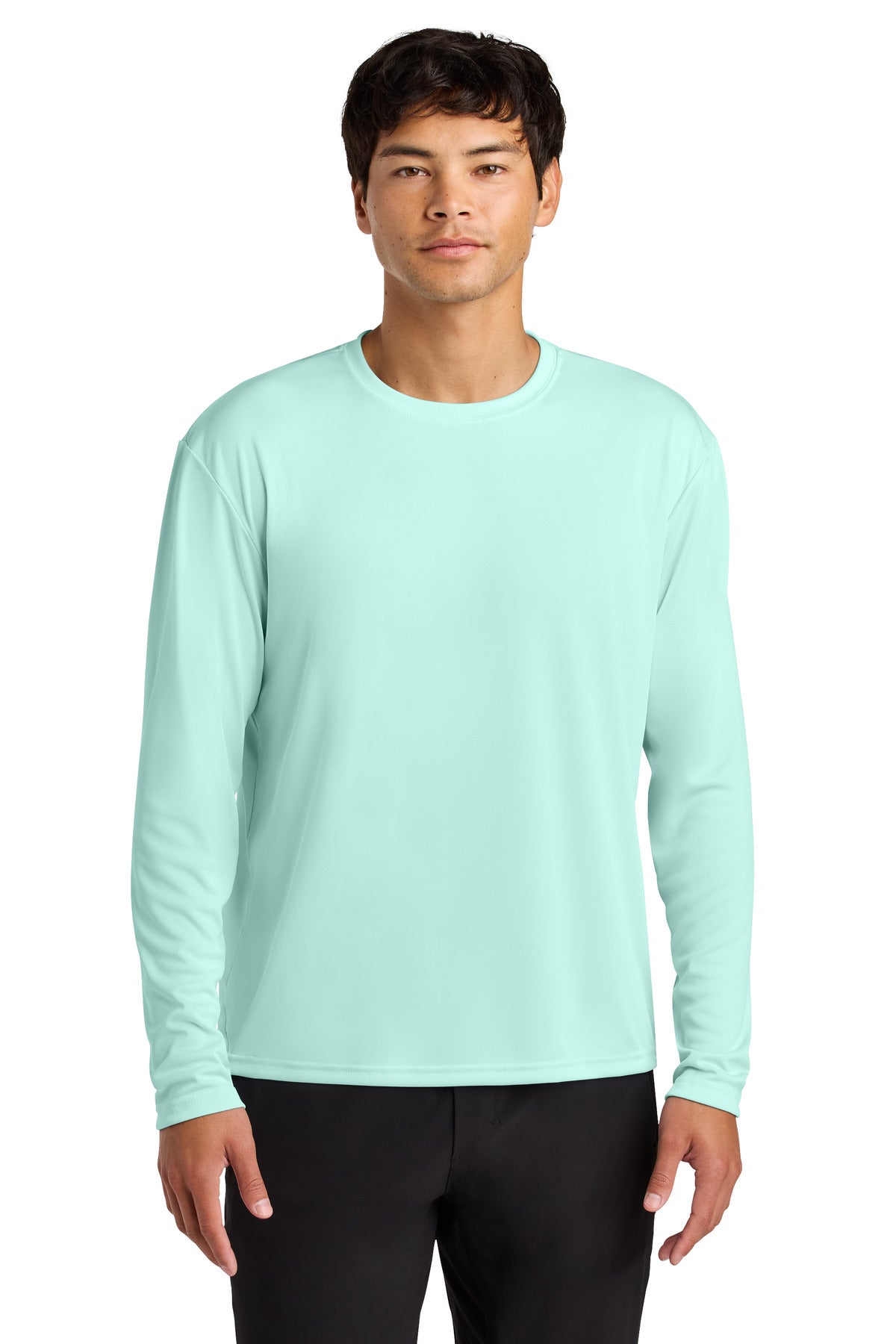 Custom Pastel Mint Cooling Performance Long Sleeve Tee A4N3165, personalized by SanCanDo Swag in Argyle, TX