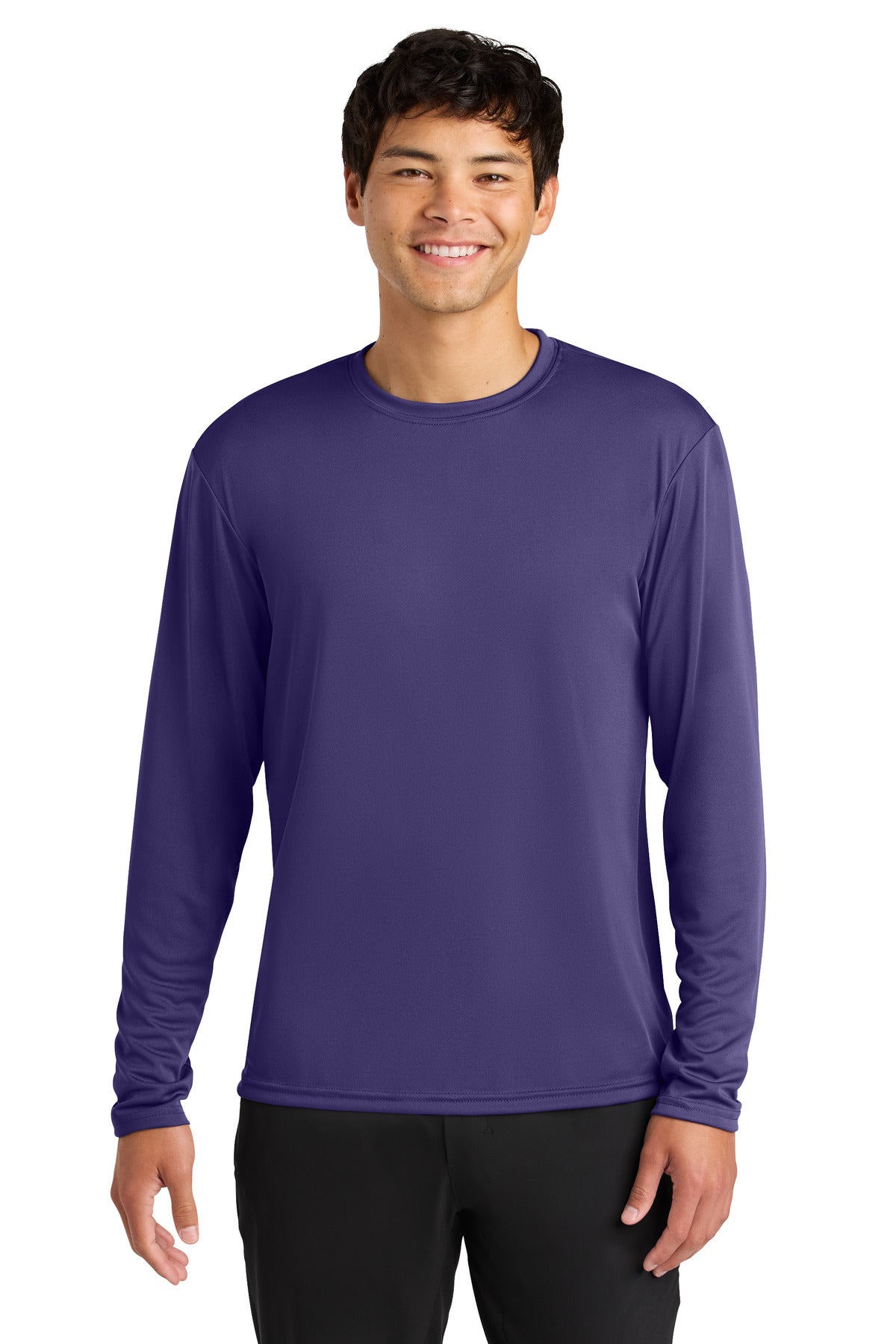 Custom Purple Cooling Performance Long Sleeve Tee A4N3165, personalized by SanCanDo Swag in Argyle, TX