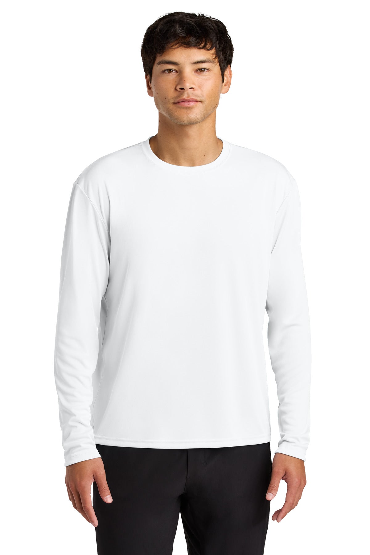 Custom White Cooling Performance Long Sleeve Tee A4N3165, personalized by SanCanDo Swag in Argyle, TX