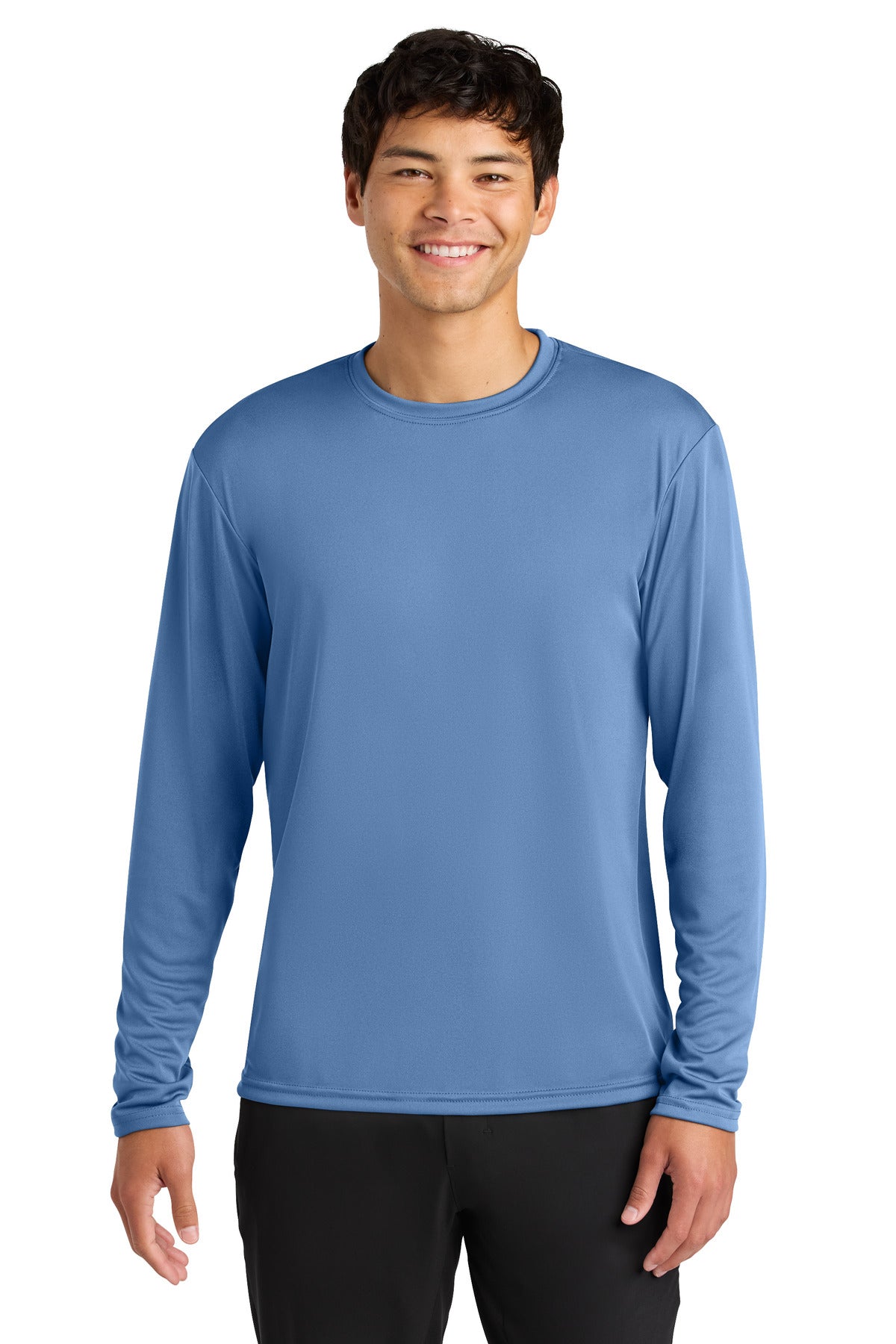 Custom Light Blue Cooling Performance Long Sleeve Tee A4N3165, personalized by SanCanDo Swag in Argyle, TX