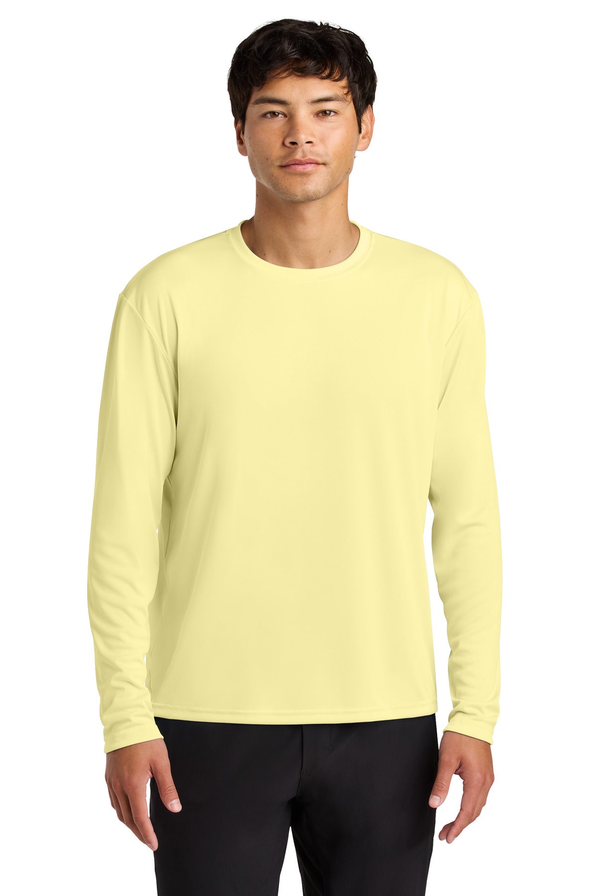 Custom Light Yellow Cooling Performance Long Sleeve Tee A4N3165, personalized by SanCanDo Swag in Argyle, TX