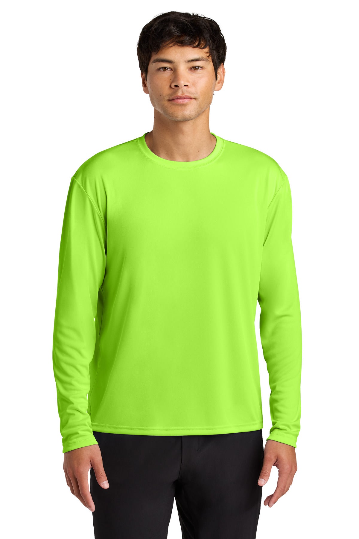Custom Lime Cooling Performance Long Sleeve Tee A4N3165, personalized by SanCanDo Swag in Argyle, TX