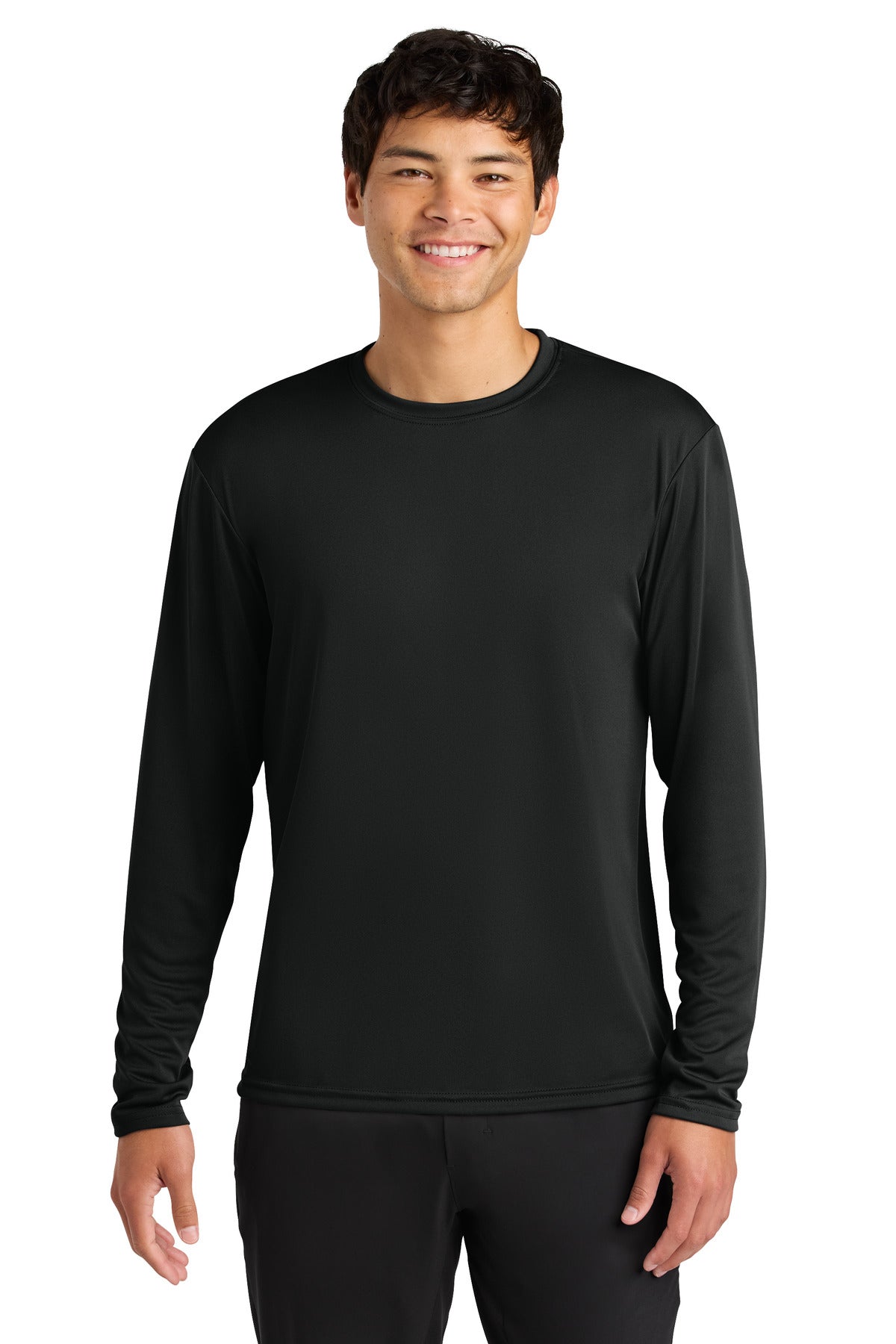 Custom Black Cooling Performance Long Sleeve Tee A4N3165, personalized by SanCanDo Swag in Argyle, TX